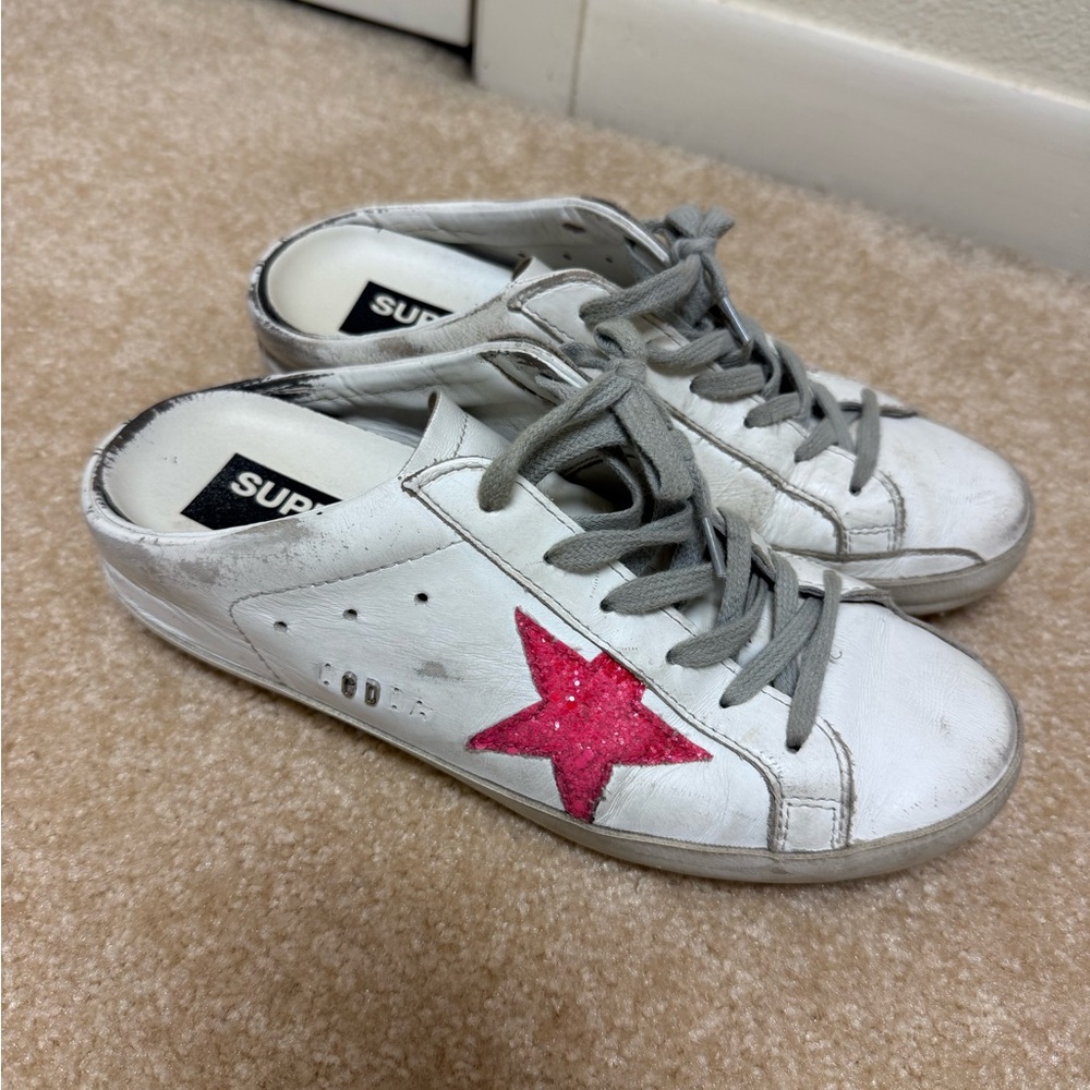Golden Goose White Superstar Mule Sneakers